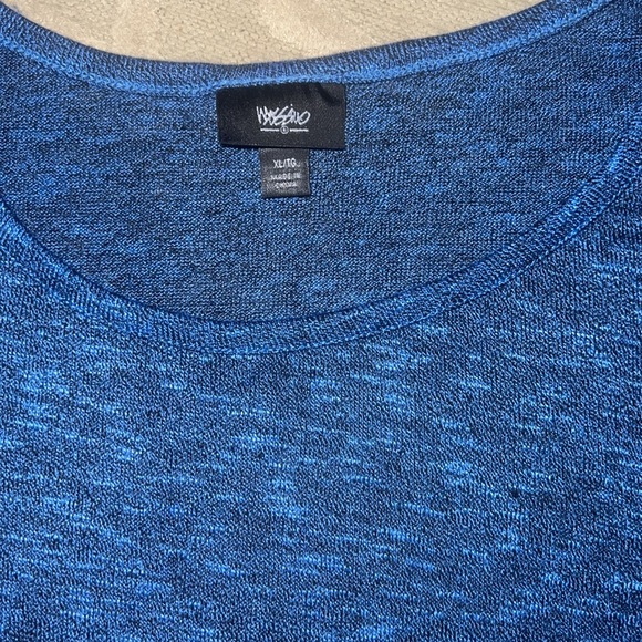 NWT🌷MOSSIMO🌷Blue short sleeve side ruched rayon polyester Spandex knit dress - Picture 2 of 4